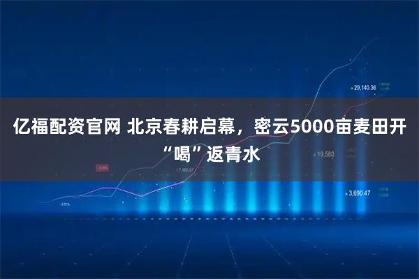 亿福配资官网 北京春耕启幕，密云5000亩麦田开“喝”返青水